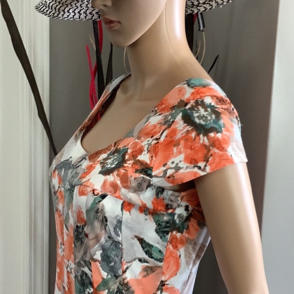 MARALLIS Floral Cap Sleeve Dress size M. With 3/4 length Cardigan and sleeve - Picture 5 of 14